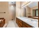 Retro bathroom with a long double sink vanity and separate tub and shower at 3323 Silver Ridge Ct, Duluth, GA 30096