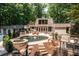 Backyard featuring a sparkling pool and patio, perfect for outdoor entertaining and relaxation at 4850 Lake Fjord Pass, Marietta, GA 30068
