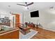 Bright and airy living room features hardwood floors, TV, and modern finishes at 1438 Heritage Glen Dr, Marietta, GA 30068