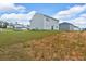 Large grassy backyard with a two-story home, next to other suburban homes and a fire hydrant at 600 Tudor St, Kingston, GA 30145