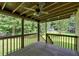 Cozy screened porch with wooden deck flooring and a ceiling fan, perfect for relaxing outdoors at 225 Hitchcock Dr, Villa Rica, GA 30180