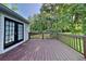 Relaxing outdoor deck perfect for entertaining with mature trees at 2478 Wood Meadows Sw Dr, Marietta, GA 30064