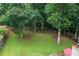 Expansive backyard with a mix of trees, green lawn, and views of neighboring properties at 252 Parkway Ct, Dallas, GA 30157