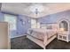 Cozy bedroom with blue walls, a comfortable bed, and matching nightstands with lamps at 252 Parkway Ct, Dallas, GA 30157