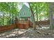 Spacious backyard with wooden deck and privacy fence offers an outdoor retreat at 5037 Laurel Springs Se Way, Smyrna, GA 30082