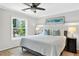 Serene bedroom with a large window, comfortable bed, and stylish bedside tables at 5037 Laurel Springs Se Way, Smyrna, GA 30082