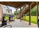 Covered patio featuring a stainless steel grill, outdoor seating, and access to the yard at 5830 Caveat Ct, Suwanee, GA 30024