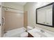 Full bathroom with combination tub and shower and large vanity at 5615 Toccoa Dr, Douglasville, GA 30135