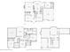 Detailed floor plan showing layout of main level, upper level and basement at 5615 Toccoa Dr, Douglasville, GA 30135