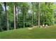 Spacious backyard with lush green grass and a fire pit area surrounded by trees at 1380 Wayne Ne Ave, Atlanta, GA 30306