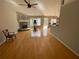 Bright living room features fireplace, hardwood floors, and access to deck at 2517 Oak Valley Ln, Dacula, GA 30019