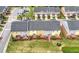 Aerial view of the backyards with well-maintained lawns, decks, and lush landscaping at 771 Tulip Poplar Way, Lawrenceville, GA 30044
