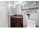 Cozy bathroom with a shower, vanity with granite countertop, and a modern toilet at 1747 Remington Rd, Atlanta, GA 30341