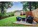 Backyard patio features modern outdoor furniture perfect for relaxing and enjoying the view of lush greenery at 1653 Terry Mill Se Rd, Atlanta, GA 30316
