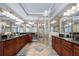 Elegant bathroom with dual vanities and a glass-enclosed shower at 1741 Hickory Path Way, Suwanee, GA 30024