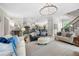 Bright living room with hardwood floors, stylish decor, and staircase access at 1741 Hickory Path Way, Suwanee, GA 30024