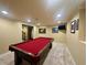Finished basement featuring a pool table and recessed lighting at 703 Overlook Point, Woodstock, GA 30189