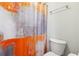 Bathroom featuring colorful shower curtain and modern fixtures at 1286 Creekside Se Ter, Smyrna, GA 30082
