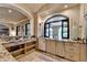 Kitchen area with granite countertops and a view to the pool area at 4745 Cuyahoga Cv, Suwanee, GA 30024