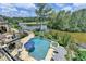 Breathtaking view of the pool, spa, and lake; a perfect setting for relaxation and entertainment at 4745 Cuyahoga Cv, Suwanee, GA 30024
