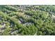 Scenic aerial view of a neighborhood nestled among mature trees and landscaping at 408 River Run Dr, Sandy Springs, GA 30350