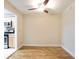 Bright dining area, ideal for enjoying meals, features a ceiling fan and convenient kitchen access at 408 River Run Dr, Sandy Springs, GA 30350