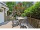Outdoor seating area on a deck surrounded by trees, perfect for relaxation and entertaining at 16 Walker Ne Ter, Atlanta, GA 30309