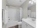 This is a simply designed bathroom with a bathtub and a shower at 397 Cypher Dr, Suwanee, GA 30024