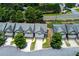A bird's eye shows townhomes with neat front yards and driveways, enhancing curb appeal and community aesthetic at 2968 Oshields Sw Ct # 4, Marietta, GA 30060