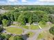 Aerial view of a suburban neighborhood with tree-lined streets and well-maintained homes surrounded by green spaces at 1735 Carter Cir, Atlanta, GA 30344