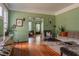 Spacious living room showcasing hardwood floors, natural light, and stylish decor at 570 Park Se Ave, Atlanta, GA 30312