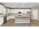 Modern kitchen with white cabinets, granite countertops, stainless steel appliances and a large island at 4000 Red Canoe Bnd, Lilburn, GA 30047