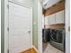 Convenient laundry room with modern washer and dryer, and ample storage space at 84 Nw Gloster Nw Rd, Lawrenceville, GA 30044