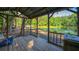 Relaxing porch view of a serene lake surrounded by lush greenery and mature trees creating a calm environment at 1382 Varner Rd, Marietta, GA 30062