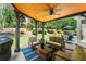 Covered porch area with comfortable seating, grill and outdoor living space at 956 Kinghorn Nw Dr, Kennesaw, GA 30152