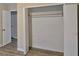 View of the bedroom closet with rod and shelf for storage at 508 Jaywood Dr, Stone Mountain, GA 30083