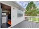 Back deck with view into home with hardwood floors and modern kitchen at 8 Southview Dr, Cartersville, GA 30121