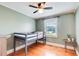 Bedroom features hardwood floors, a bunk bed, window and modern decor at 8 Southview Dr, Cartersville, GA 30121