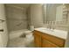 Bright bathroom featuring a shower-tub combo with grab bars and a single vanity at 1150 Terramont Dr, Roswell, GA 30076