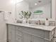 Elegant bathroom with dual sinks, marble countertop, and vanity at 270 Hollyridge Way, Roswell, GA 30076