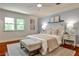 Comfortable bedroom with natural light, a neutral color palette, and stylish furnishings at 270 Hollyridge Way, Roswell, GA 30076