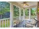 Cozy screened porch with comfortable seating, ceiling fan, and peaceful view of side yard at 1134 Jefferson Ave, East Point, GA 30344