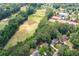An aerial view capturing the neighborhood's lush golf course, tennis courts, and recreational amenities at 410 Beechwood Ln, Woodstock, GA 30189