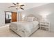 Bedroom features carpet, ceiling fan, and direct access to the en-suite bathroom through a sliding door at 2502 Tritt Springs Ne Trce, Marietta, GA 30062