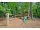 A wooden playground with swings, slides, and climbing structures is nestled among mature trees at 2502 Tritt Springs Ne Trce, Marietta, GA 30062