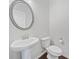 Cozy half bathroom features pedestal sink, modern toilet, and fresh paint at 4571 Grenadine Cir, Acworth, GA 30101