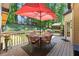 Enjoy the outdoors on this beautiful wood deck with table and seating at 2505 Ridgehurst Dr, Buford, GA 30518
