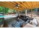Inviting outdoor living area with comfortable seating and a view of the sparkling pool at 2505 Ridgehurst Dr, Buford, GA 30518