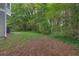 Large backyard featuring mature trees and a grassy area, providing ample space for outdoor activities and relaxation at 3498 Newberry Trl, Decatur, GA 30034