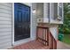 Welcoming front entrance with a dark-colored door, a small porch, and exterior lighting, creating a cozy ambiance at 3498 Newberry Trl, Decatur, GA 30034